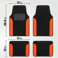 thumbnail image 6 of BDK Orange Carpet Car Floor Mats, Two-Tone Faux Leather Automotive Floor Mats, Includes Anti-Slip Features and Built-in Heel Pad, Stylish Floor Mats for Cars Truck Van SUV, 6 of 7