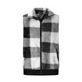 thumbnail image 3 of IROINID Débardeurs de Course pour Femmes, Cardigans Patchwork à Carreaux pour Femmes à devant Ouvert Sans Manches Cardigan Manteau en Peluche Hauts Noir G, 3 of 5