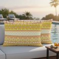 thumbnail image 3 of Lumbar Pillow Covers 20x12 Inch Set of 2, Yellow Khaki Boho Waterproof Outdoor Pillow Covers, Vintage Ethnic Tribe Abstract Art Decorative Cushion Pillowcases for Couch, Sofa, Bed, Garden, Patio, 3 of 9