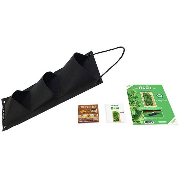 Organic Hanging Basil Herb Kit With Soil Block