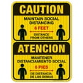 thumbnail image 1 of Social Distancing Sign, Social Distancing Sign, Bilingual English Spanish, 18x24 Reflective Aluminum EGP, 1 of 1