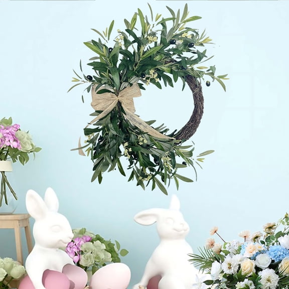 Cheapark Artificial Olive Wreath Decorative Hanging Garland For Living Room Wall Front Door Home And Festival Interior Decoration