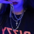 thumbnail image 2 of 2024 Fashion Unisex Multilayer Hip Hop Long Chain Necklace For Women Men Jewelry Gifts Key Cross Pendant Necklace Accessories, 2 of 9