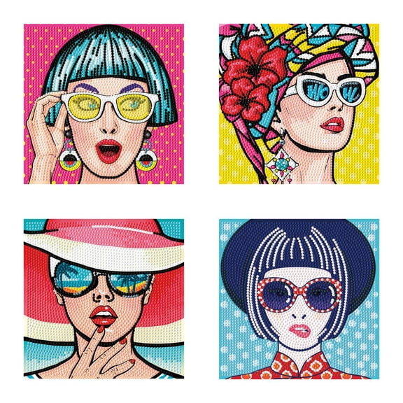Diamond Dotz Mini Modern Women Diamond Painting Kits for Adults - Fashion Diamond Art Kits a Relaxing Creative Craft Kit with Dotz Gems 5x5