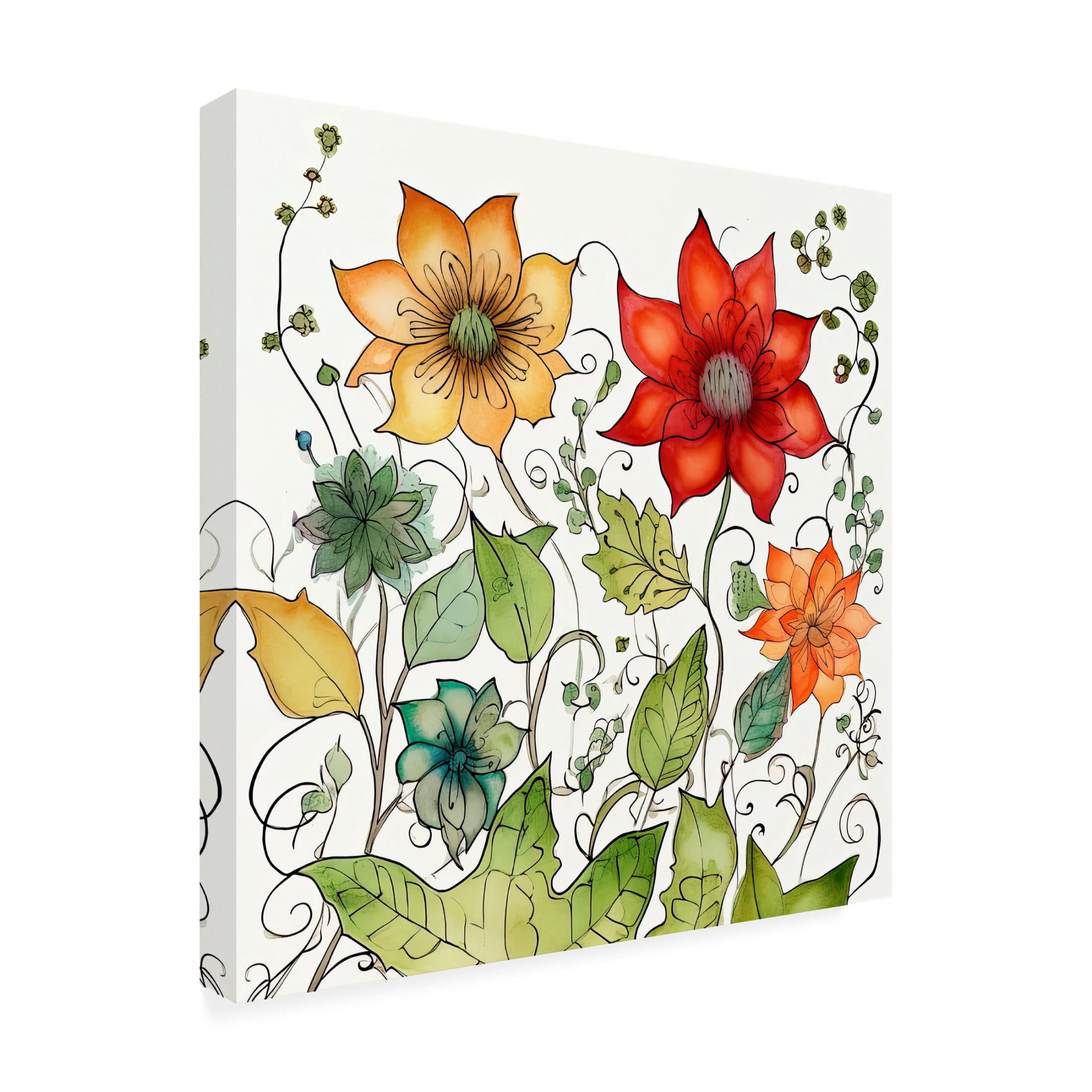 Canvas Wall Art - Sasha 'Vivacious II' Wall Art for Living Room, Bedroom, or Office Décor by Trademark Fine Art - 14 x 14 Inches