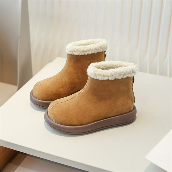 LIBRCLO Winter Girls Boots Kids British Style Short Boots Fashionable for Middle and Older Kids