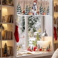 thumbnail image 3 of Christmas Snowman Valances for Windows, 42 x 18in, Squirrel Cat Winter Tree Snowflake Board Rod Pocket Kitchen Valance Curtain Light Filtering Window Treatments for Living Room Bedroom, 1 Panel, 3 of 7