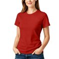 thumbnail image 3 of VBVC Women's Custom Photo and Text Crew Neck T Shirt , Ladies' Personalized Short Sleeve Basic Top , Casual Summer Graphic Tee For Women, Red , S-5XL, 3 of 7