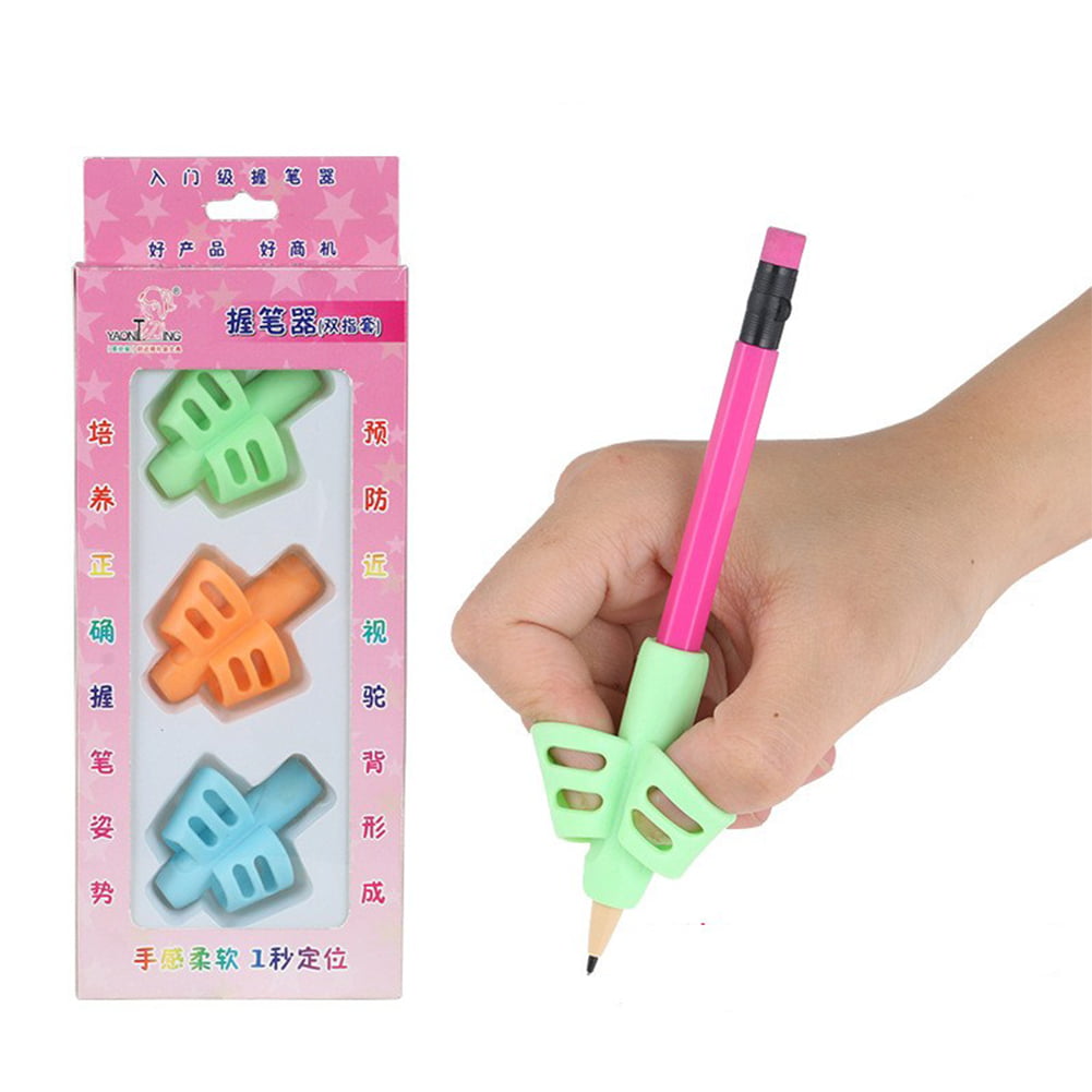 3Pcs Pencil Aid Grip Holder Writing Posture Correction Trainer for Toddler Kids 
