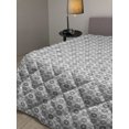 thumbnail image 2 of Geometric Down Alternative Comforter, Modern Geometrical Hexagonal Image Stripes and Leaves Like Details Print, Microfiber Quilt for All Season, 5 Sizes, Charcoal Grey White, by Ambesonne, 2 of 3