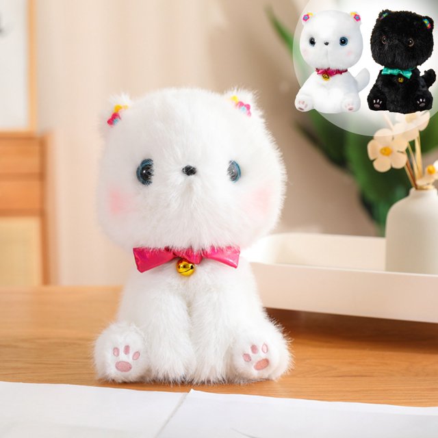 Xihbxyly Dias de Estreno Lindo y Lindo Juguete de Gatito Negro, Gatito Blanco, Pequeño Gatito, Decoración Del Hogar, Regalo de Cumpleaños para Niños y Niñas