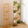 thumbnail image 4 of COSTYLE Plant Stand Indoor, 6 Tier Bamboo Plant Shelf for Multiple Plants, Garden Balcony Home Decor Corner Tiered Flower Stand, 4 of 4