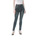 thumbnail image 2 of jjayotai Skinny Faux Jeans for Women, High Waist Stretchy Slimming Jeggings Denim Printed Leggings Trousers Pants, 2 of 6