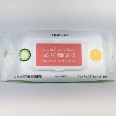 Trader Joe's Cucumber + Citrus Face And Body Wipes