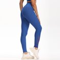 thumbnail image 4 of Gibobby Pantalones de yoga Pantalones de yoga con burbujas para ejercicio de levantamiento de cadera transpirable con panel de malla para mujer(Azul， S), 4 of 5