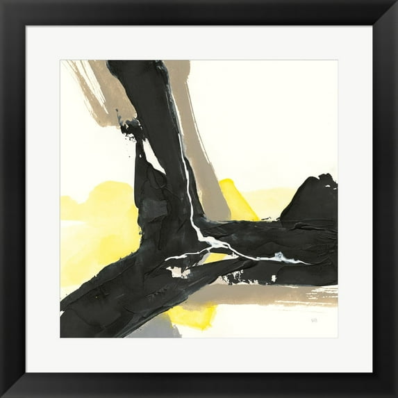 Great Art Now Black and Yellow III by Chris Paschke Framed Wall Art 20"W x 20"H