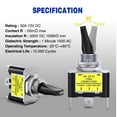 thumbnail image 5 of Nilight 2PCS Yellow LED Toggle Switch 12V 30A 3 Pin SPST ON Off Heavy Duty Metal Toggle Switch with 14AWG Wire for Car Truck Boat Marine Racing Dash, 5 of 9