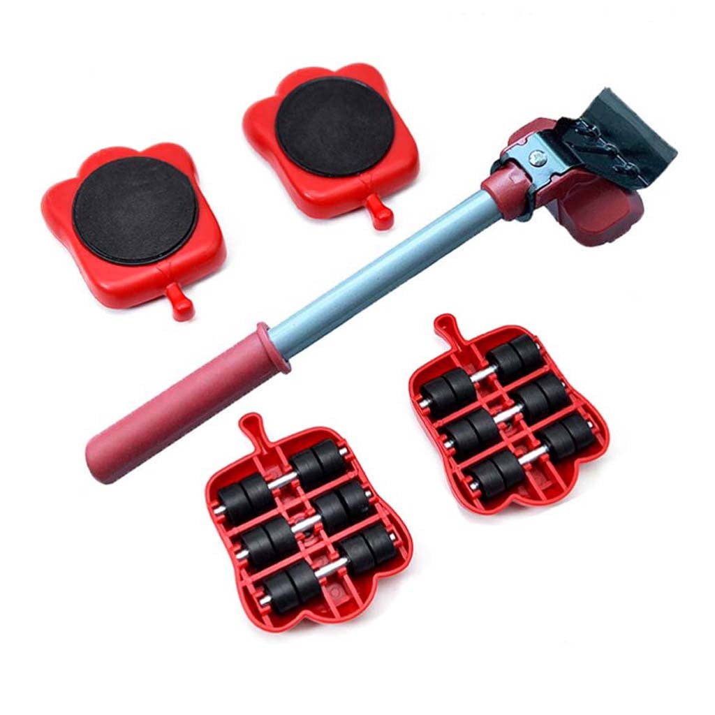 Furniture Mover Tool Heavy Stuffs Transport Lifter 4 Wheeled Mover Roller Bar