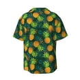 thumbnail image 2 of Daiia Pineapples with Palm Leaves Men's Linen Shirts Short Sleeve Casual Shirts Button Down Shirt for Men Beach Summer Wedding Shirt-4X-Large, 2 of 7