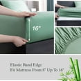 thumbnail image 4 of Lidoloka Luxury Bamboo Bed Sheets Set King 4 Pcs for Adult,Soft&Cool,16" Deep Pocket,Green, 4 of 6
