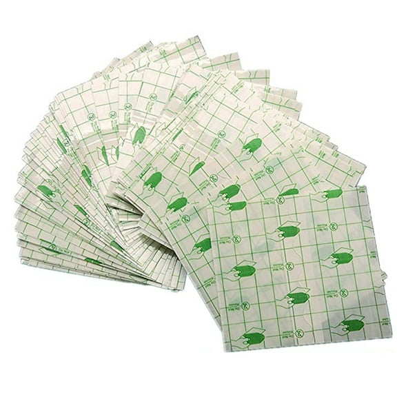 Laikoutd 50Pcs Transparent Adhesive 4 X4.7Inch Medical Wound Dressing Tape Waterproof Anti-Allergic for Wound