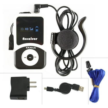 EXMAX® ATG-100R 195mHz Receiver Earphone for Wireless Tour Guide System ATG-100T Transmitter Church Translation Simultaneous Interpretation Teaching Conference Travel (Only 1 Receiver)