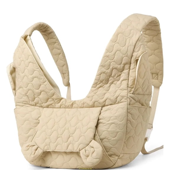 Pet Front Carrier Backpack, Soft Padded Polyester Chest Carrier for Small‑Medium Dogs & Cats, Safety Strap & Removable Bottom Plate