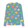 thumbnail image 7 of Girl's Star Print Crewneck T Shirts Long Sleeve Fall Tops Blue 9 Years, 7 of 7