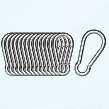 15 Pack 304 Stainless Steel Carabiner Clip, 1.57 inch Heavy Duty Spring Snap Hook, Small Caribeener Clips for Outdoor Camping, Swing Set, Hammock, Hiking Travel, Fishing, Quick Link Keychain