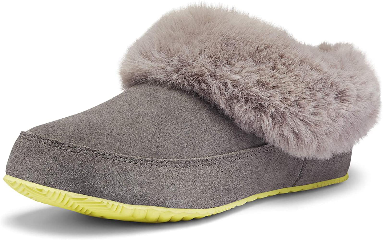 EverFoams Kids' Suede Memory Foam Boot Slippers with Fluffy Fur Collar 