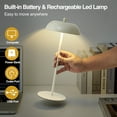 thumbnail image 3 of NATYSWAN Cordless Table Lamp Rechargeable,Battery Operated LED Desk Lamp Modern Dimmable Touch Nightstand Mushroom Lamp for Dorm Home Bedroom Office,White, 3 of 8