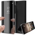 thumbnail image 1 of Compatible With Galaxy S10 Cover Mirror Cell Phone Case, Cover Clear View Pu Leather Case Flip Protective Cover Wallet Cell Phone Case Flip Case Wallet Case Leather Cover For Galaxy S10, Black, 1 of 4