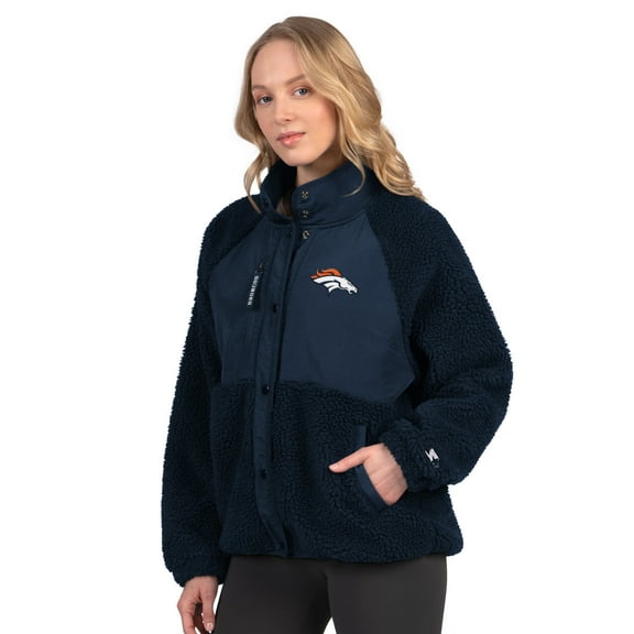 Women's Starter Navy Denver Broncos On the Ball Sherpa Jacket