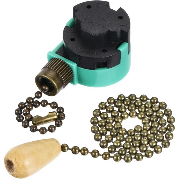 Interruptor para ventilador de techo, control de 3 velocidades compatible con Hunter, control de velocidad de electrodomésticos, verde bronce, juego de 2, aprobado por UL, certificado por CSA, fácil