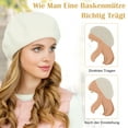 thumbnail image 3 of Unatoiry Béret Uni Polyvalent pour Femme Bonnet Chapeaux d'Hiver Rouge Vin, 3 of 6