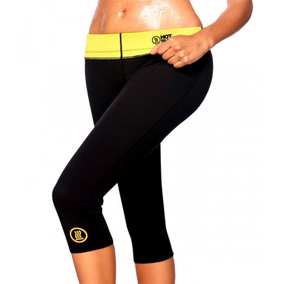 Hot Shapers Neoprene Slimming Capri Pants. Flexible, Latex Free, Thermo Calorie Burning Activewear for Women. Size m