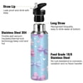 thumbnail image 3 of 600ML Transparent Sports Water Bottle with Handle & Straw Portable Water Bottle for Outdoor Camping Gym Pink and Purple Bows, 3 of 7