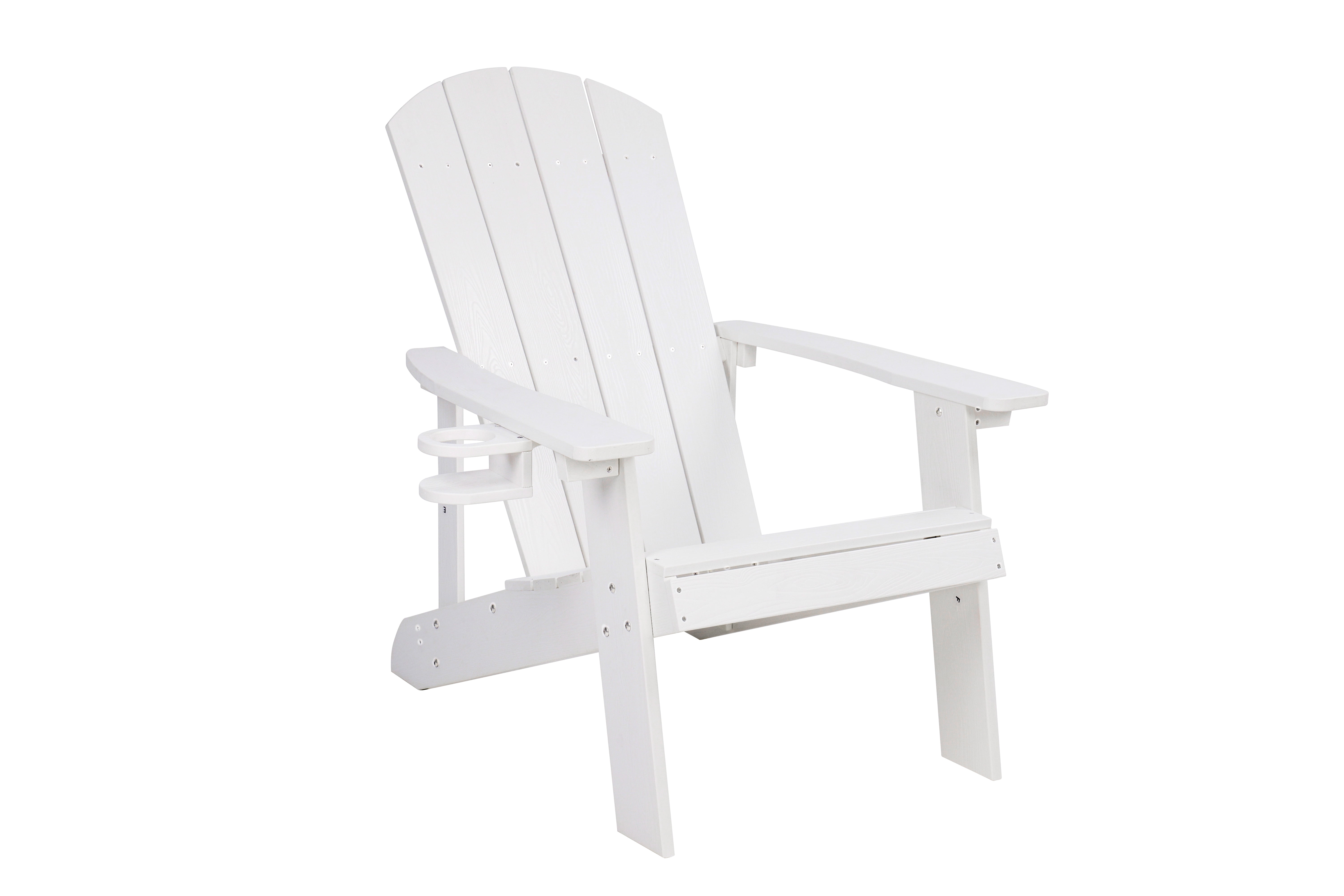 Outdoor Lounge Chair with Cup Holder, Comfort Relax Recliner for Patio Garden Leisure Gathering Backyard Rest Time, Teak