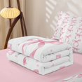 thumbnail image 5 of Erosebridal Watercolor Bow Zipper Twin Comforter Sets with Fitted Sheet and 2 Pillowcases,Polka Dot Ribbon Zipper Bedding Set For Girls,Pink Reversible,4-Piece, 5 of 7