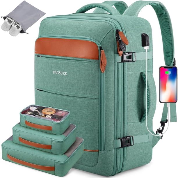 Mochila Bagsure Travel 42L para equipaje de mano con puerto USB