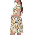 thumbnail image 2 of Easygdp Peanuts 8 para Vestido Transpirable de Mujer, Vestido Suelto de Manga Corta con Pliegues y Bolsillos para el Verano, 2 of 6