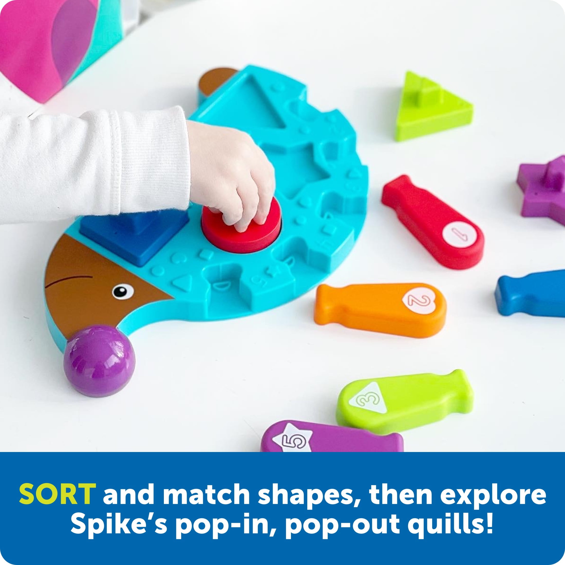 Learning Resources Spike the Fine Motor Hedgehog Puzzle Playmate  Fine Motor Game Color and Shape Recognition Ages 18 months