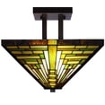 thumbnail image 1 of Tiffany-style Frank Lloyd Wright Mission Ceiling Lamp, 1 of 3