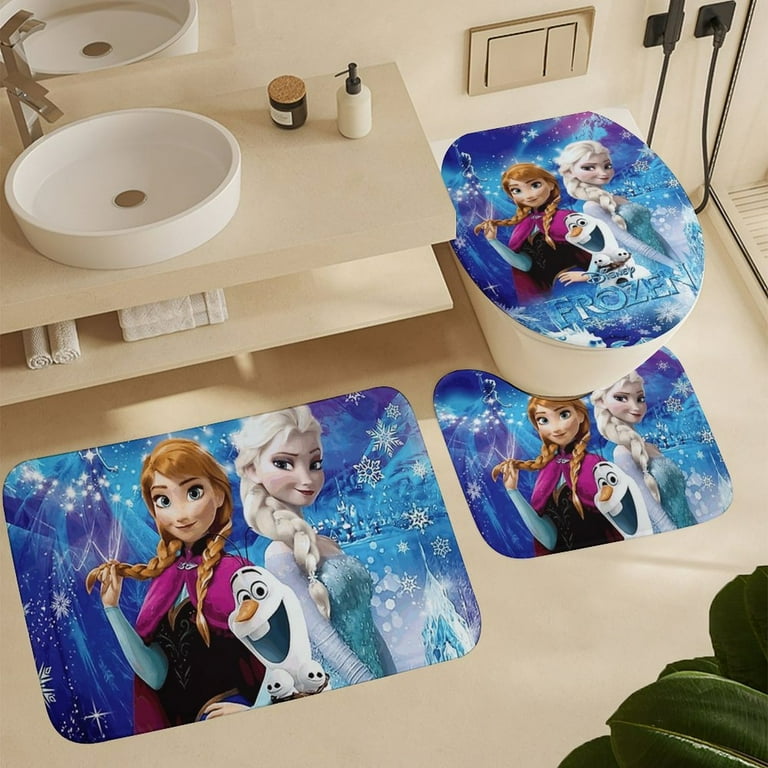 Frozen Bathroom curtain and outlet rug set