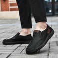 thumbnail image 4 of EKVAHL Men's Leather Casual Slip-On Loafers, Lightweight Non-Slip Hand-Stitched Moccasins for Walking and Outdoor Use Black, 4 of 5