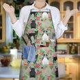 thumbnail image 6 of Cute Bulldog Dog and Flower Florals Apron-Garden Aprons for Women with Pockets-Cotton Linen Waterproof Kitchen Cooking Gardening Aprons Adjustable for Kitchen,Cooking,BBQ and Salon 33x27 Inch, 6 of 7