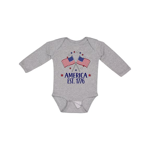 Inktastic America Est 1776 4th of July Boys or Girls Long Sleeve Baby Bodysuit