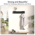 thumbnail image 3 of Coat Rack Wall Mount with Shelf 4 Hidden Hooks Modern Wooden Key Holder Entryway Organizer for Hallway Bedroom Bathroom Home Decor Storage for Hanging Coats Hats Bags Towels, 3 of 7