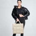 thumbnail image 3 of Bolso Mano Acolchado para Mujer Bolso Acolchado Cuero Versátil Monedero Con Honda para Niña (blanco), 3 of 9