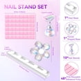 thumbnail image 7 of RAGUPEL Press on Nails Stand: Clear and Pink Nail Holder for Painting Nails,Stands for Art Display Practice,Magnetic Clear Glitter Flower Fake Holders with Reusable Adhesive Putty for Home Salon Diy, 7 of 7